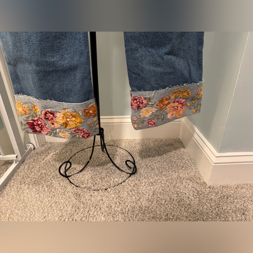 New Driftwood Jeans Women’s Sz 20 Collette Embroidered straight leg cropped - Picture 11 of 14